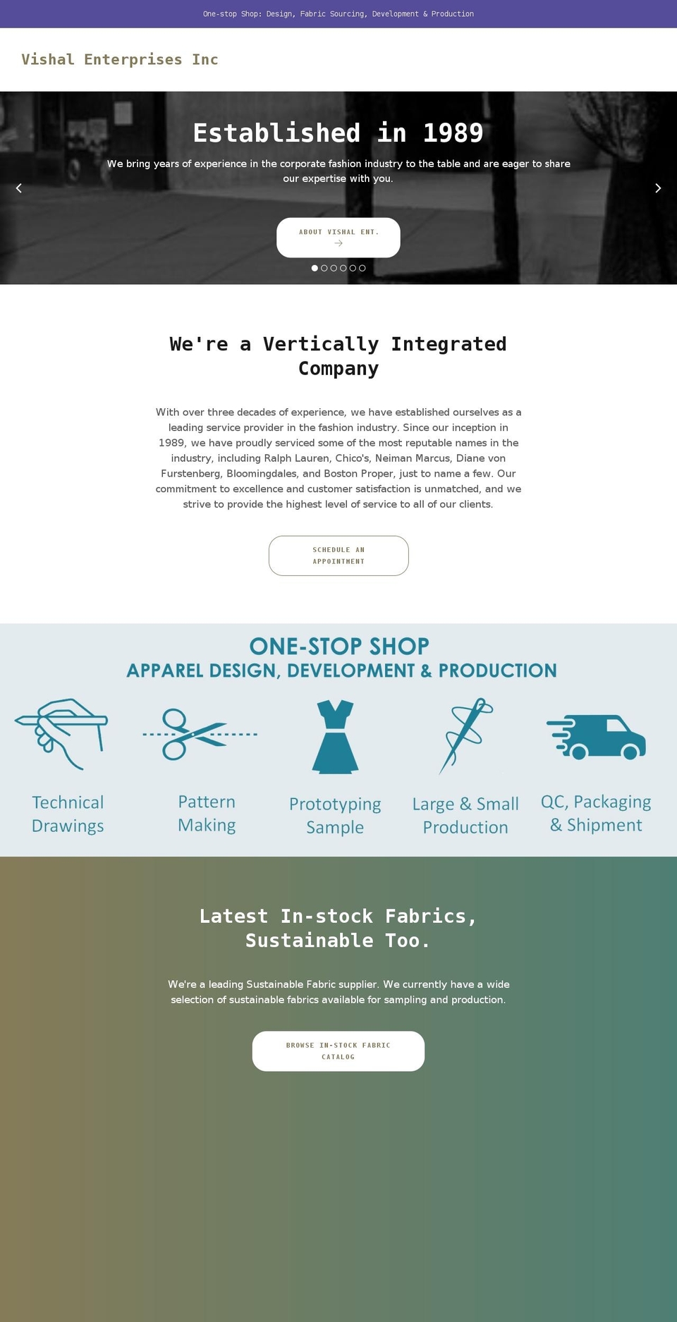 vishalent.com shopify website screenshot