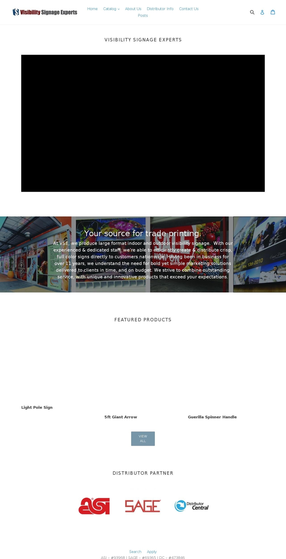 visibilitysignage.com shopify website screenshot