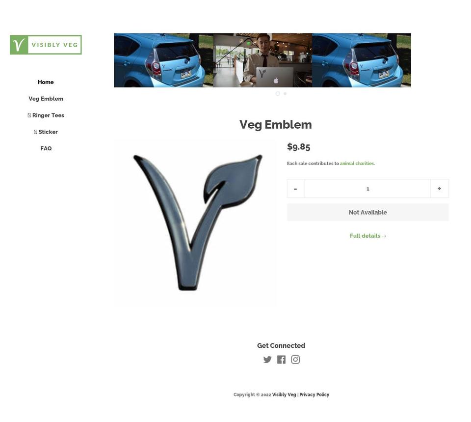 visiblyveg.com — Shopify storefront screenshot
