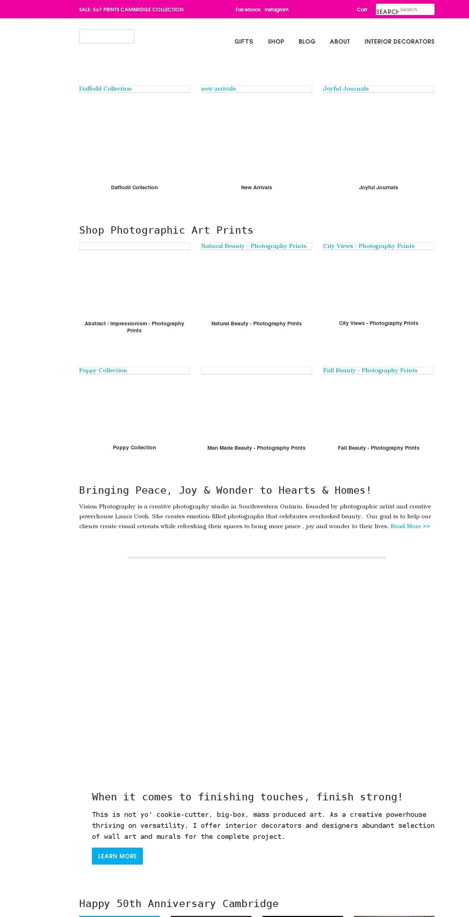vision-photography.ca shopify website screenshot