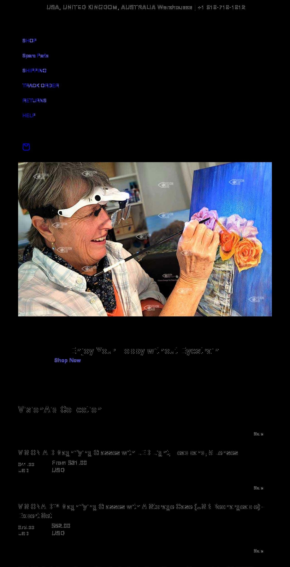 visionaidmagnifier.com shopify website screenshot