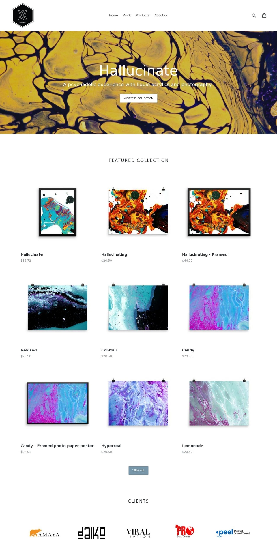 visionartsmurals.com — Shopify storefront screenshot