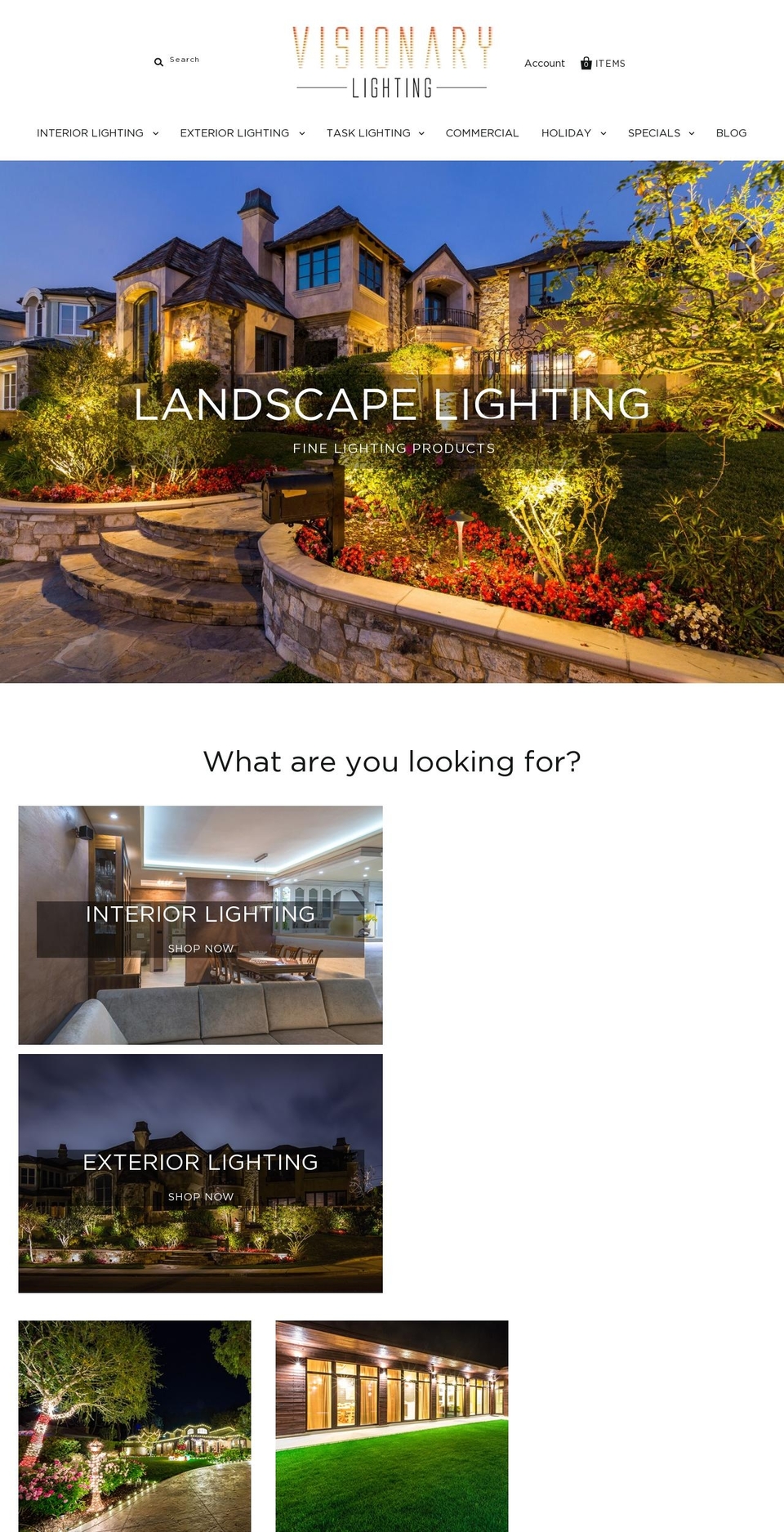 visionary-lighting.com shopify website screenshot