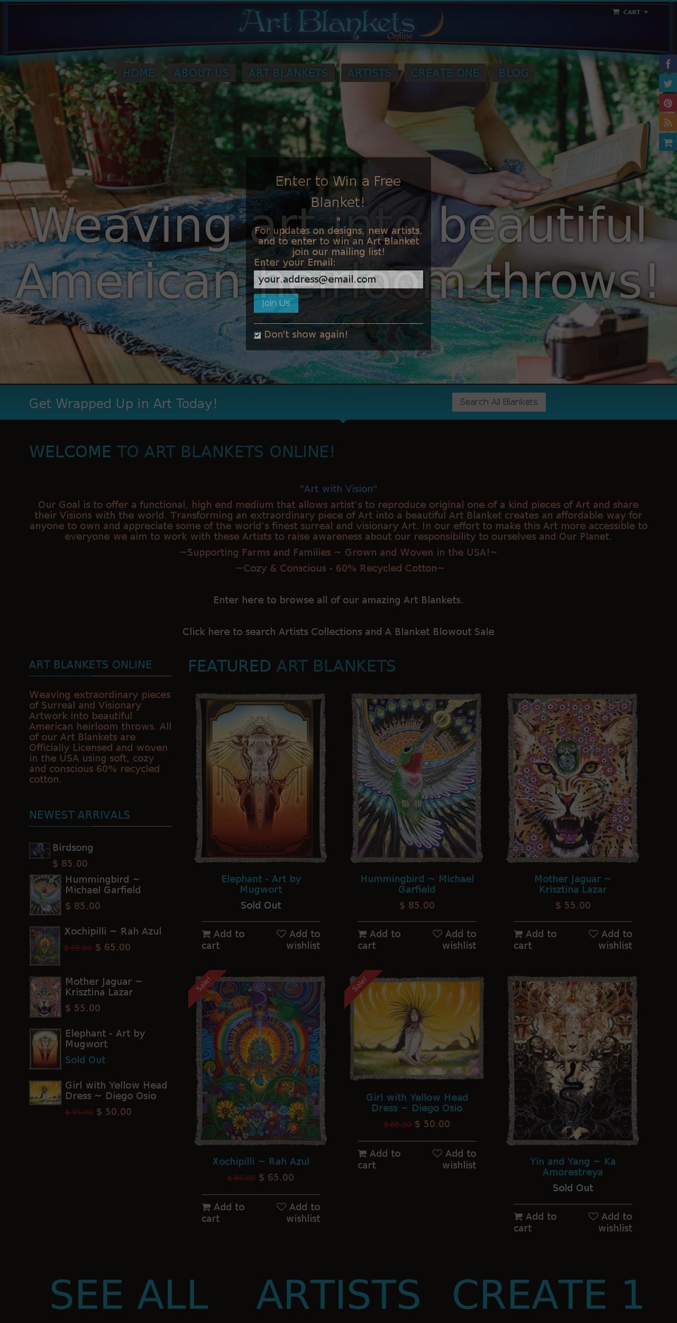 kumi-quickshop-v1-3-5 Shopify theme site example visionaryartblankets.com