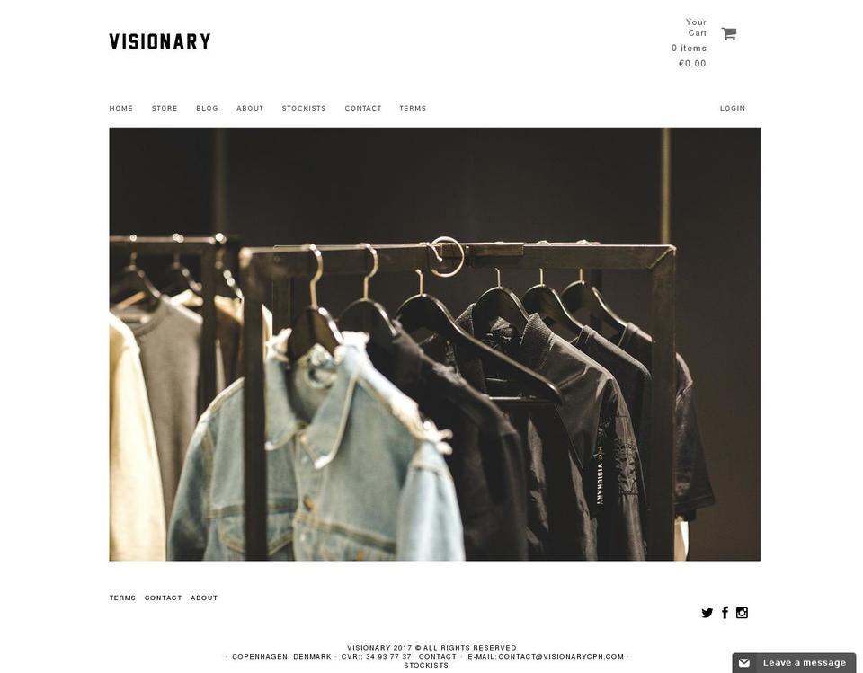 visionarycph.com shopify website screenshot