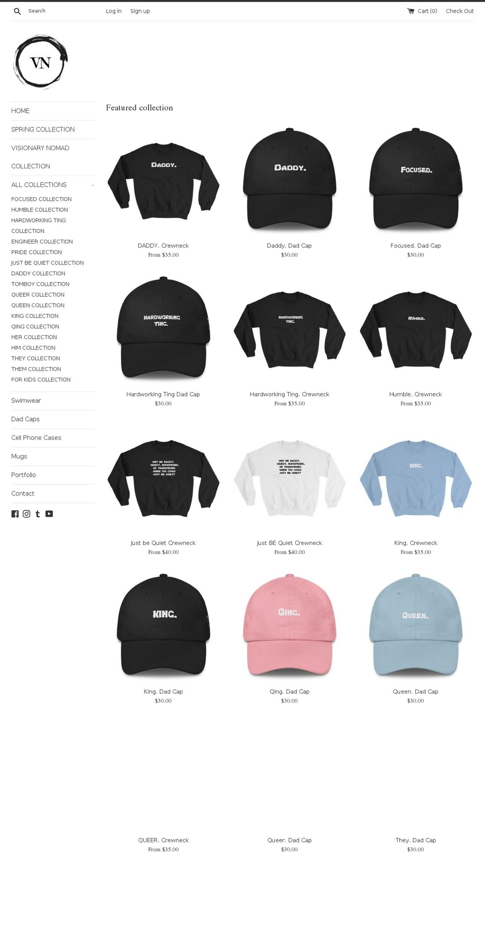 visionarynomad.com — Shopify storefront screenshot