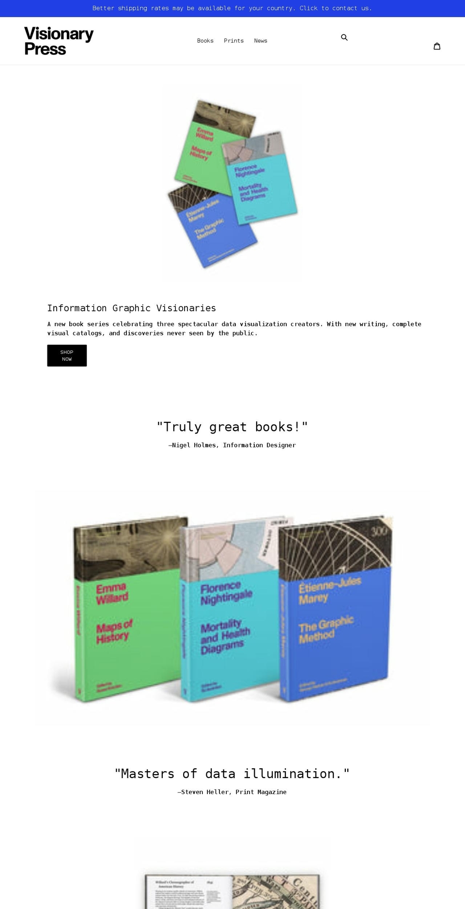 visionarypress.com shopify website screenshot