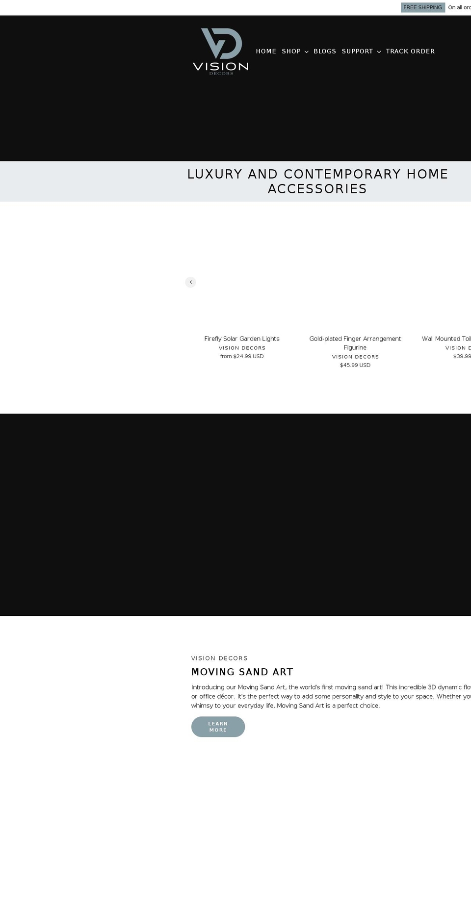 Neat-theme-v Shopify theme site example visiondecors.com