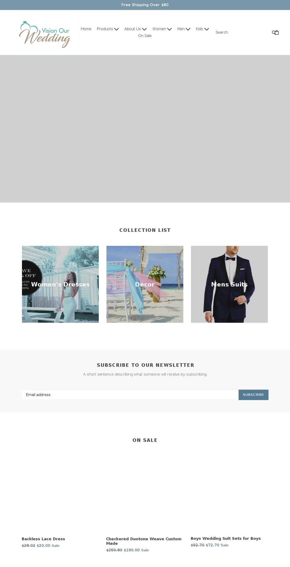visionourwedding.com — Shopify storefront screenshot