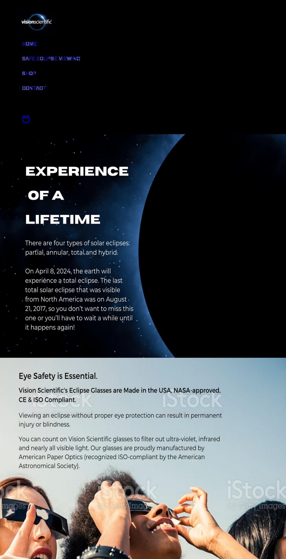 visionscientific.com shopify website screenshot