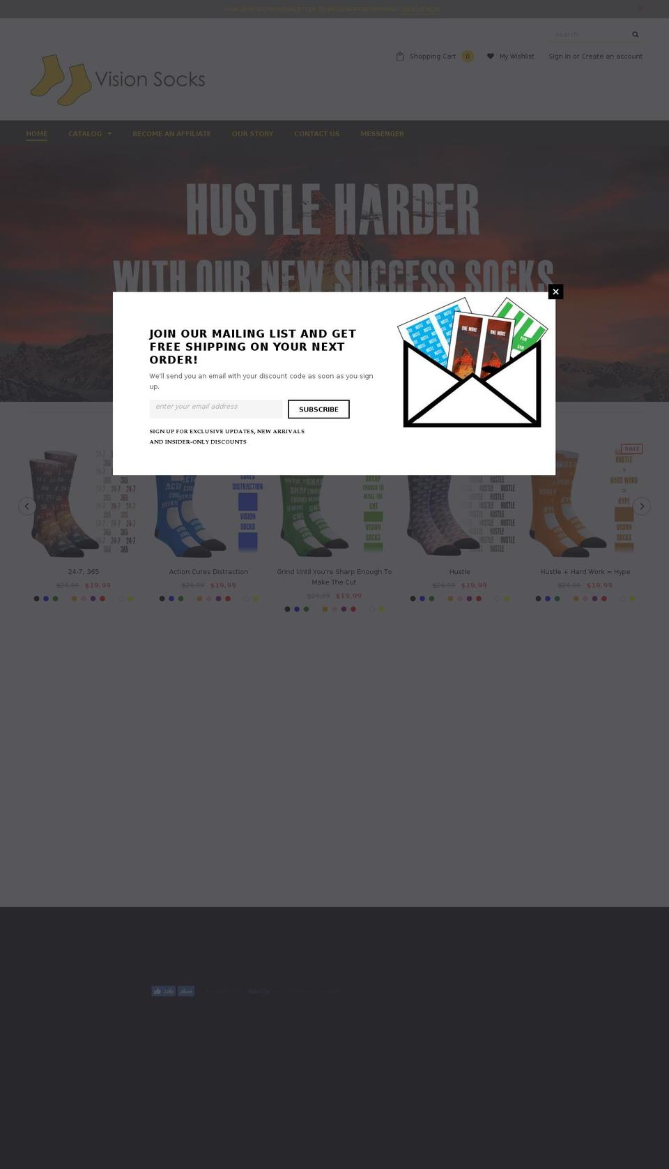 visionsocks.org shopify website screenshot