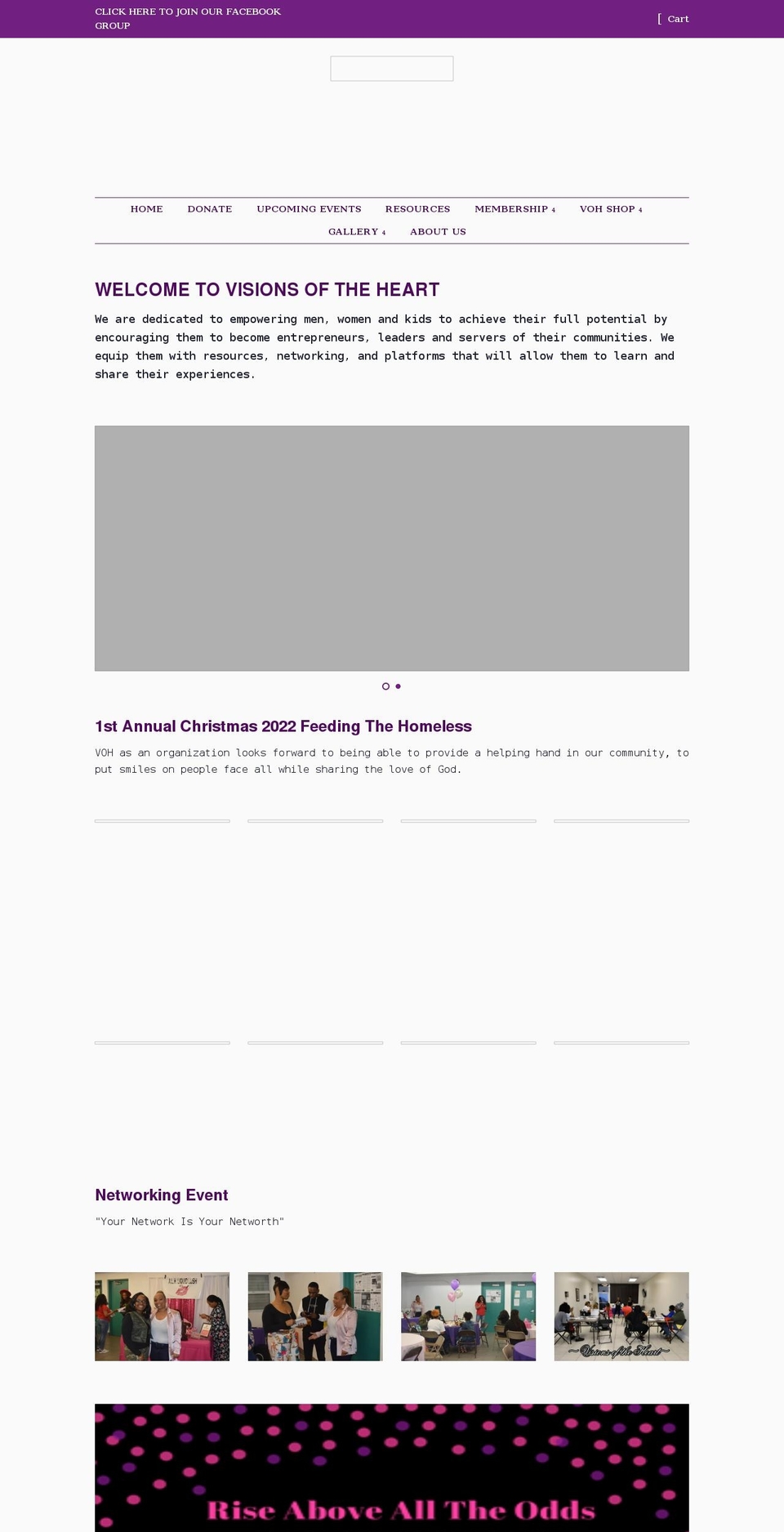 visionsoftheheart.net shopify website screenshot