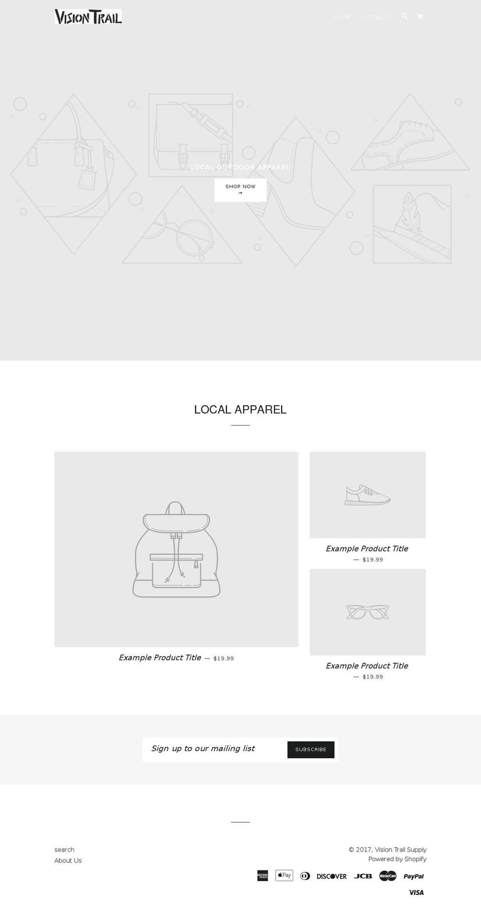 visiontrailsupply.com shopify website screenshot