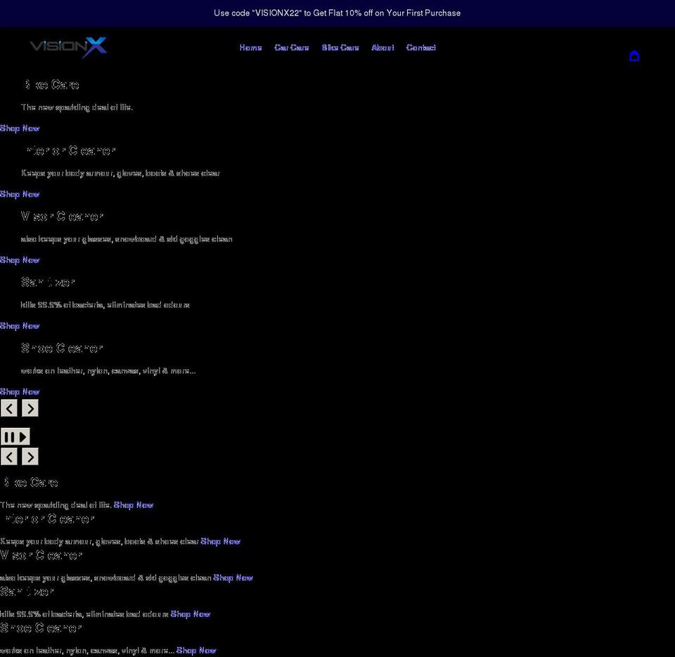 visionx.shop shopify website screenshot