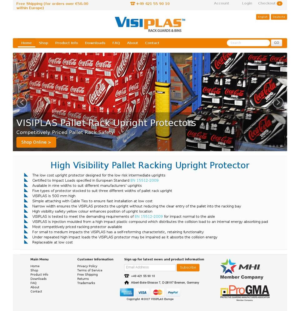 visiplas.de shopify website screenshot