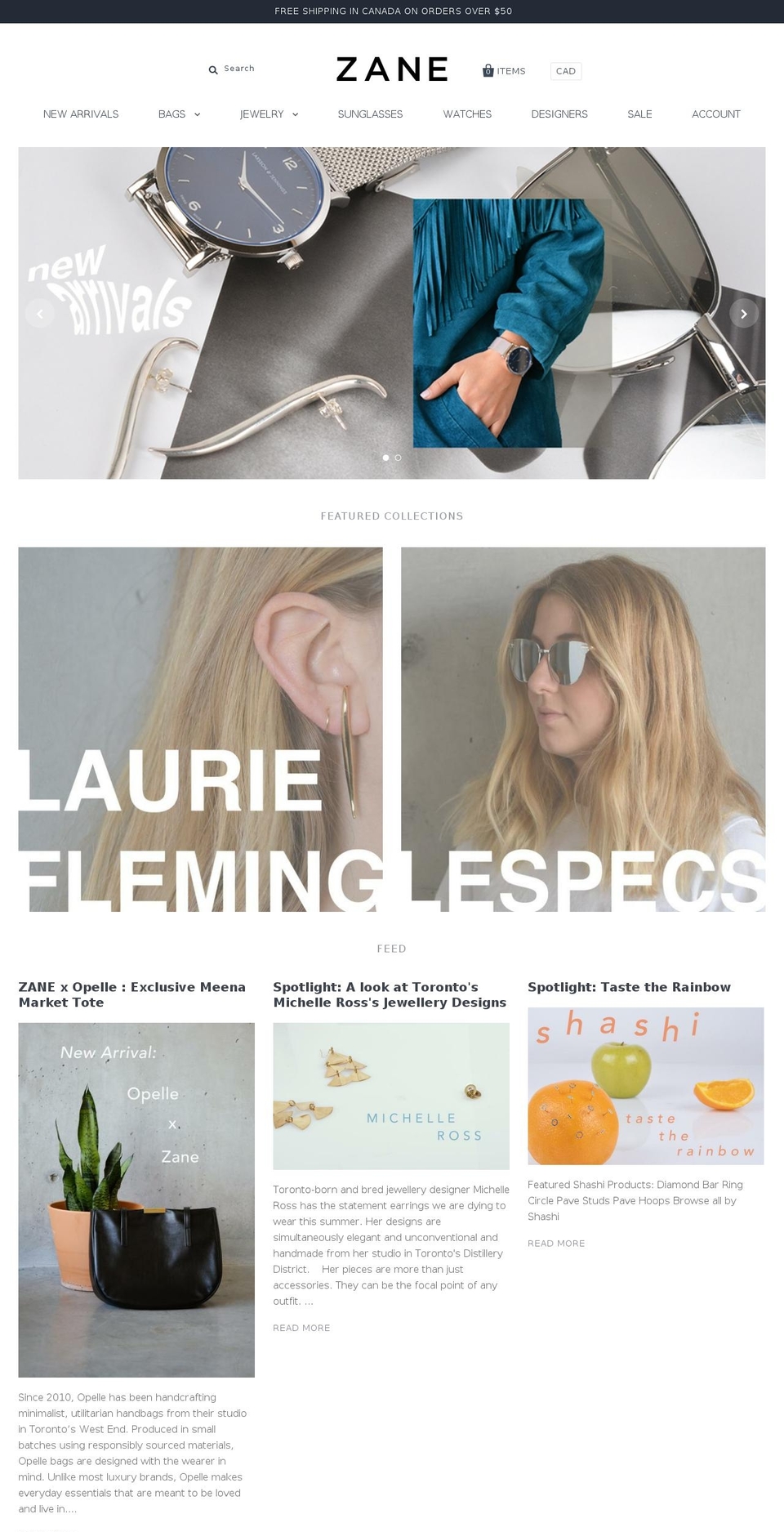 visitzane.com shopify website screenshot