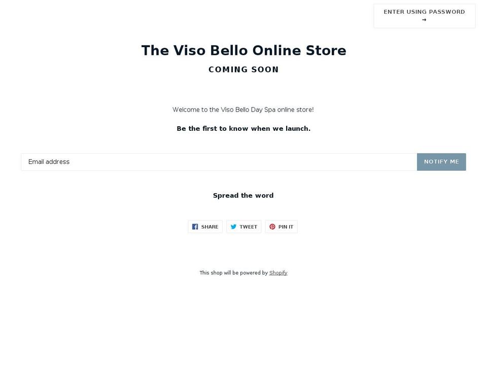 visobellostore.com — Shopify storefront screenshot