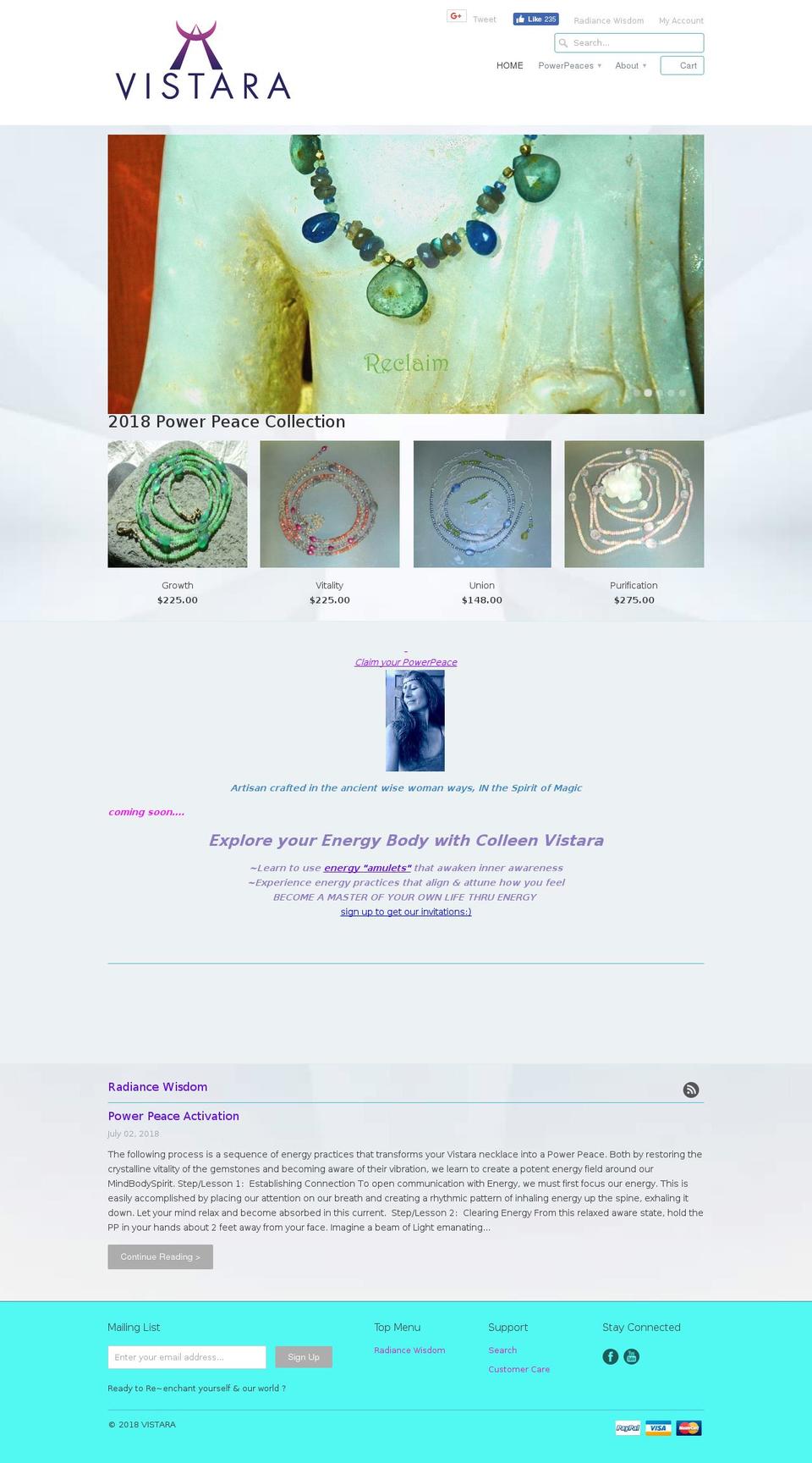 vistarabeauty.com shopify website screenshot