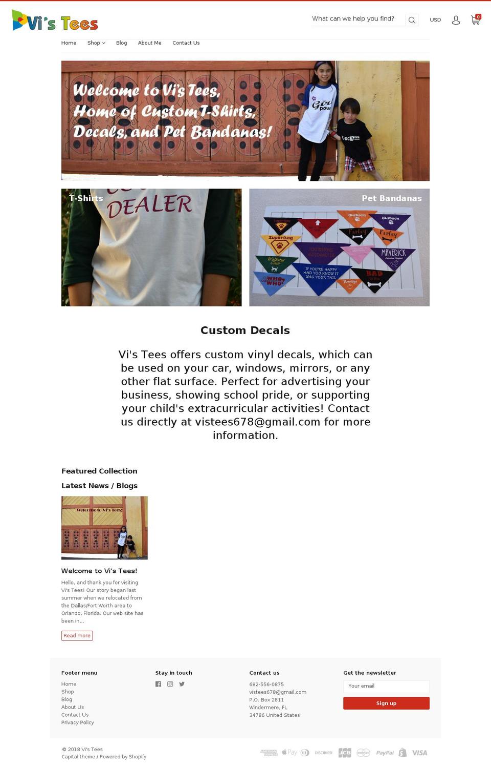 vistees.com — Shopify storefront screenshot