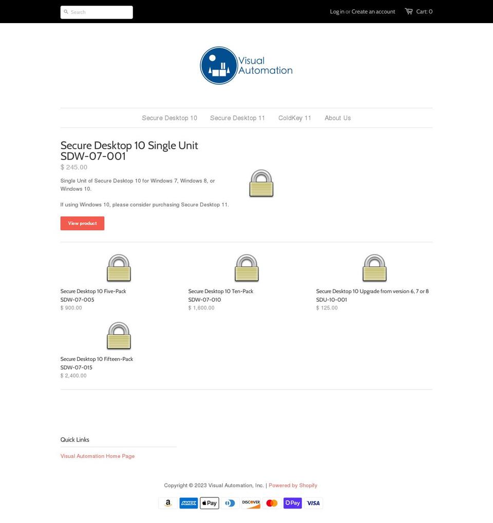 visual-automation.myshopify.com shopify website screenshot