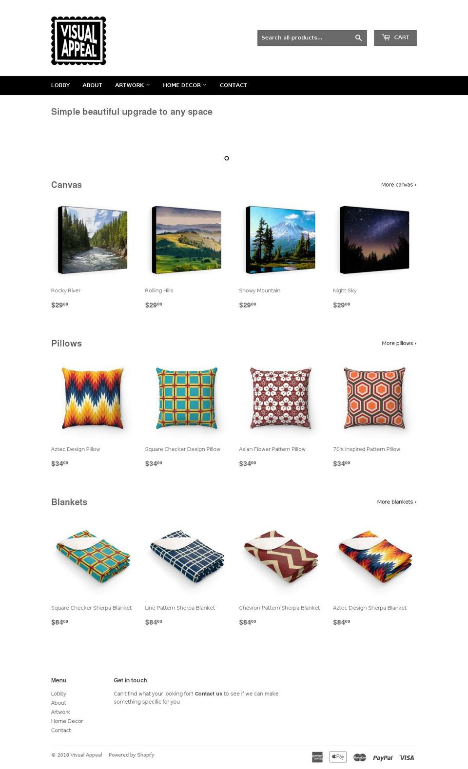 visualappeal.online shopify website screenshot