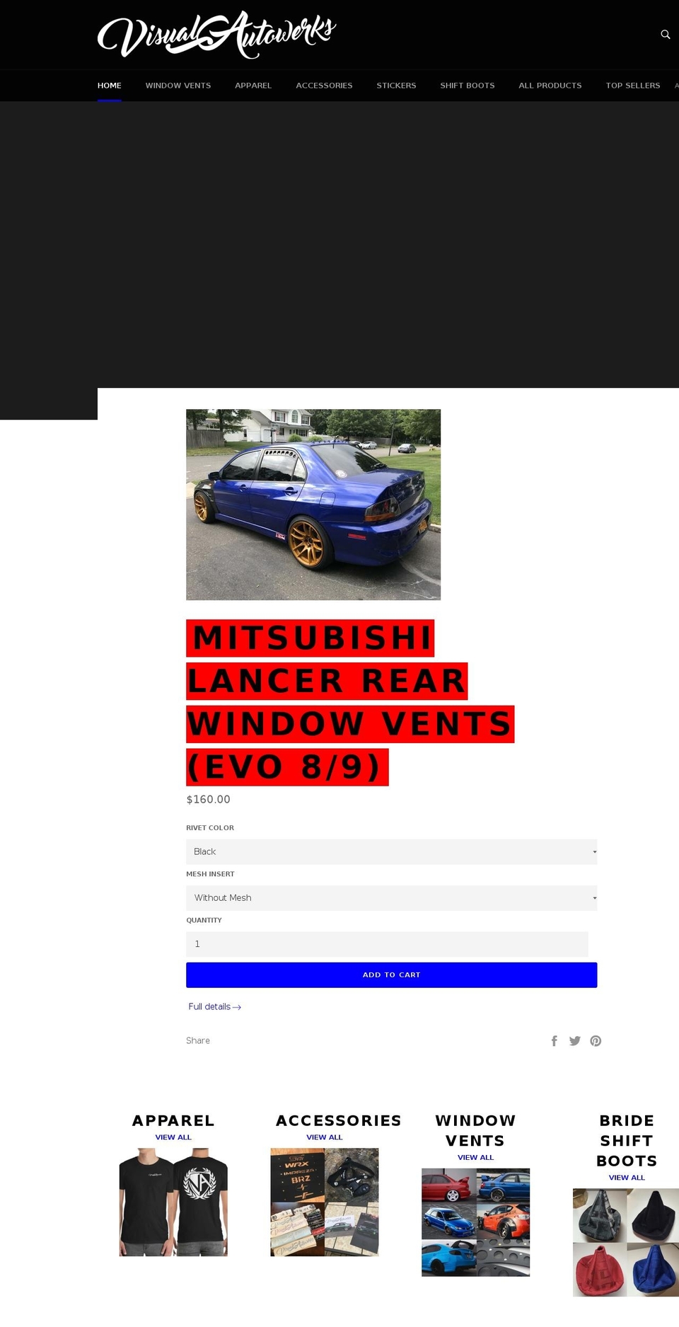 visualautowerks.com — Shopify storefront screenshot