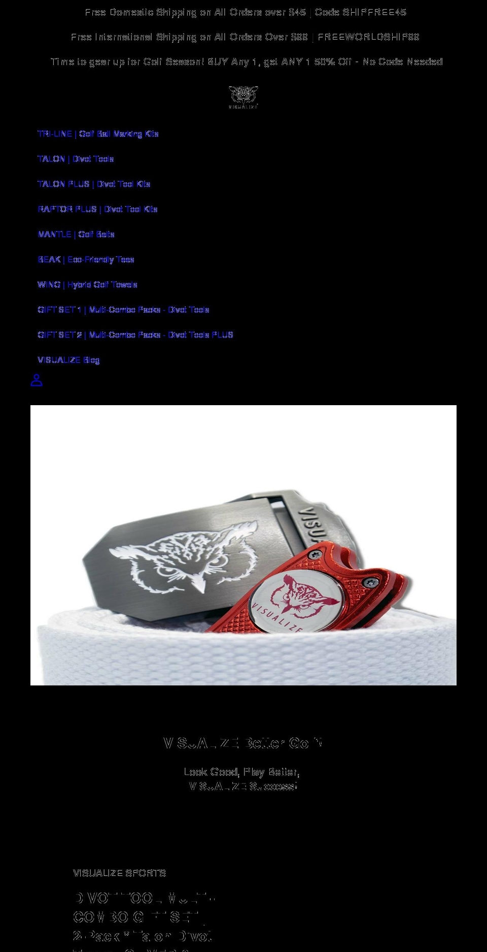 visualizesports.com shopify website screenshot