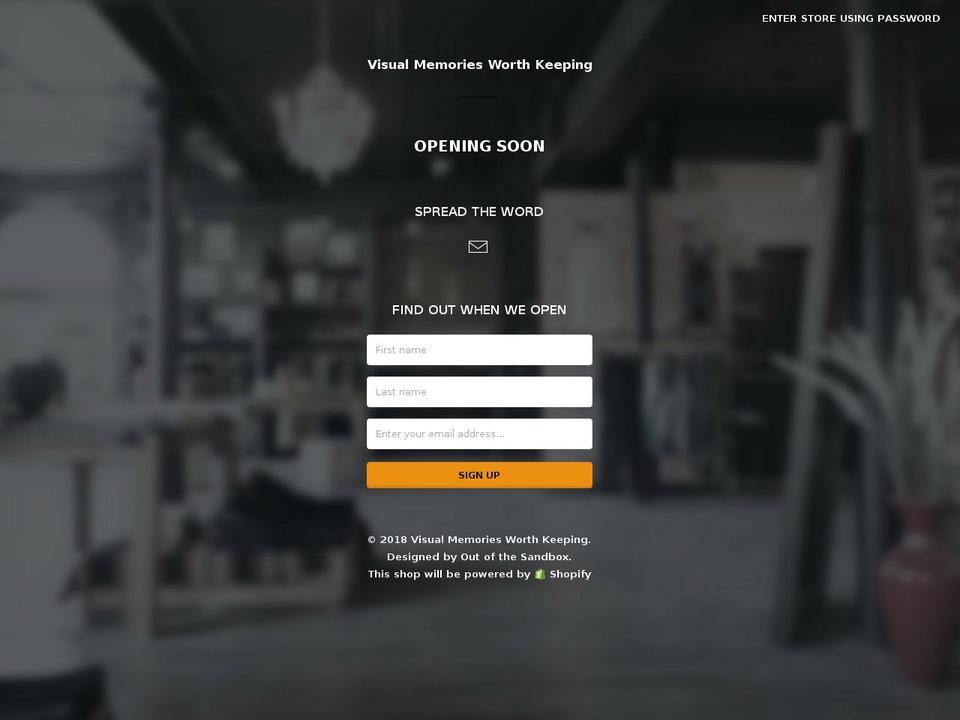 visualmemories.net shopify website screenshot