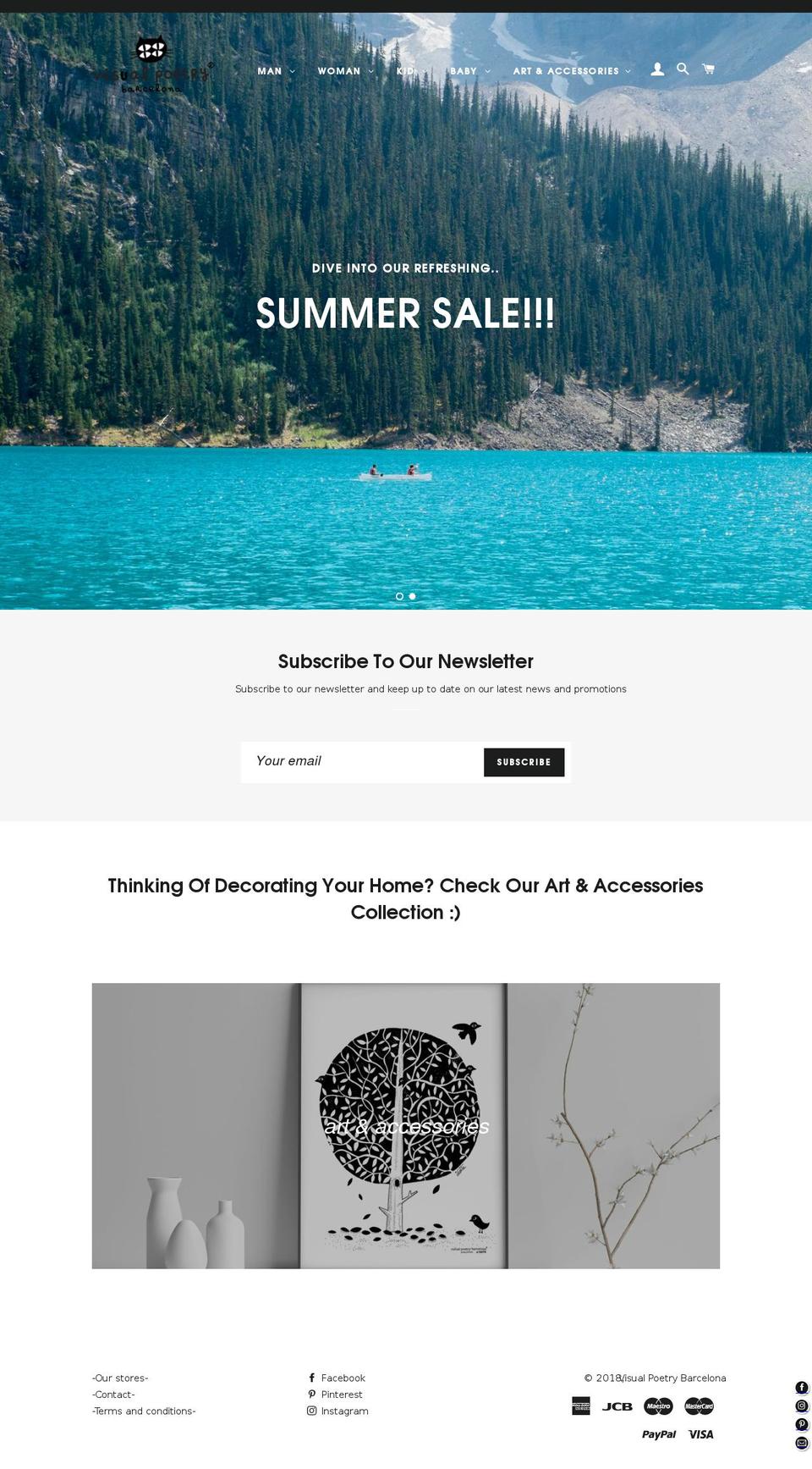 visualpoetrybarcelona.com shopify website screenshot