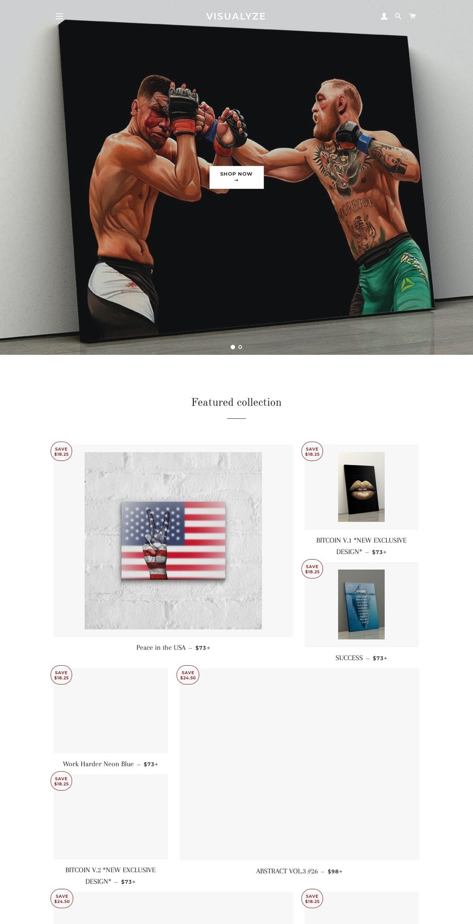 visualyze.net shopify website screenshot