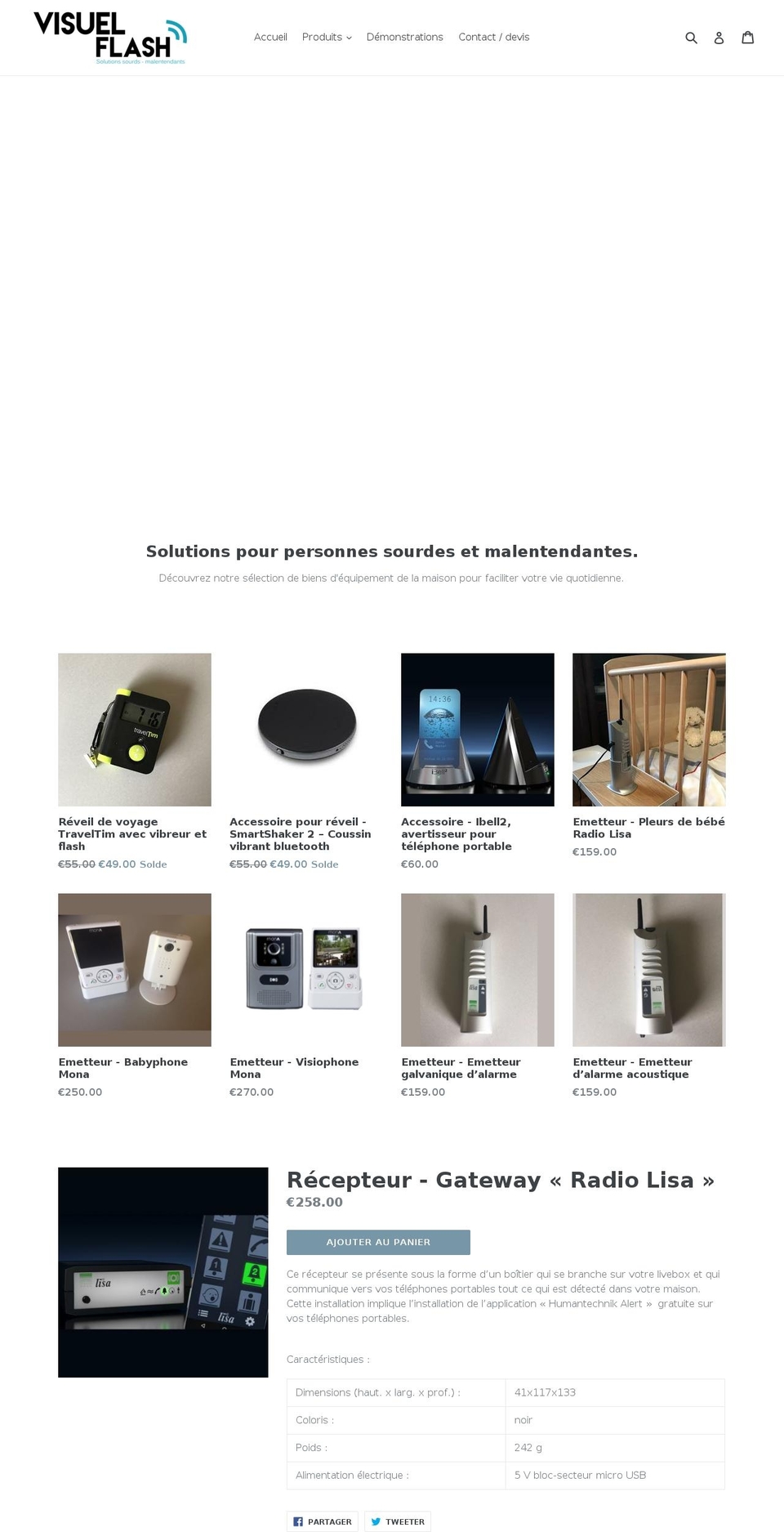 visuelflash.com — Shopify storefront screenshot