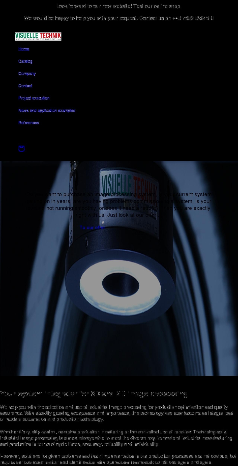 visuelle-technik.com shopify website screenshot