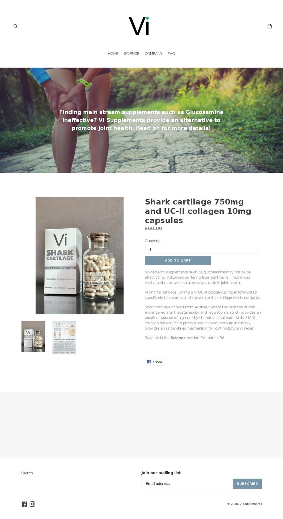 visupplements.com — Shopify storefront screenshot