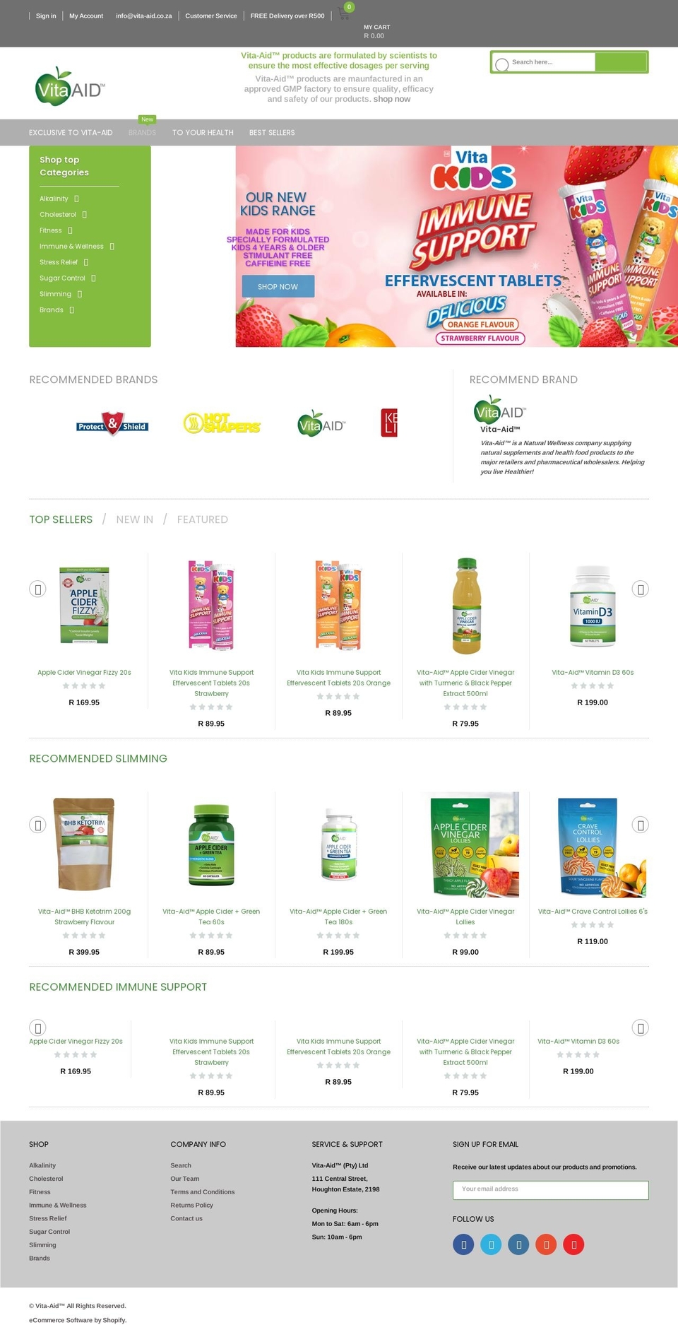 vita-aid.co.za shopify website screenshot