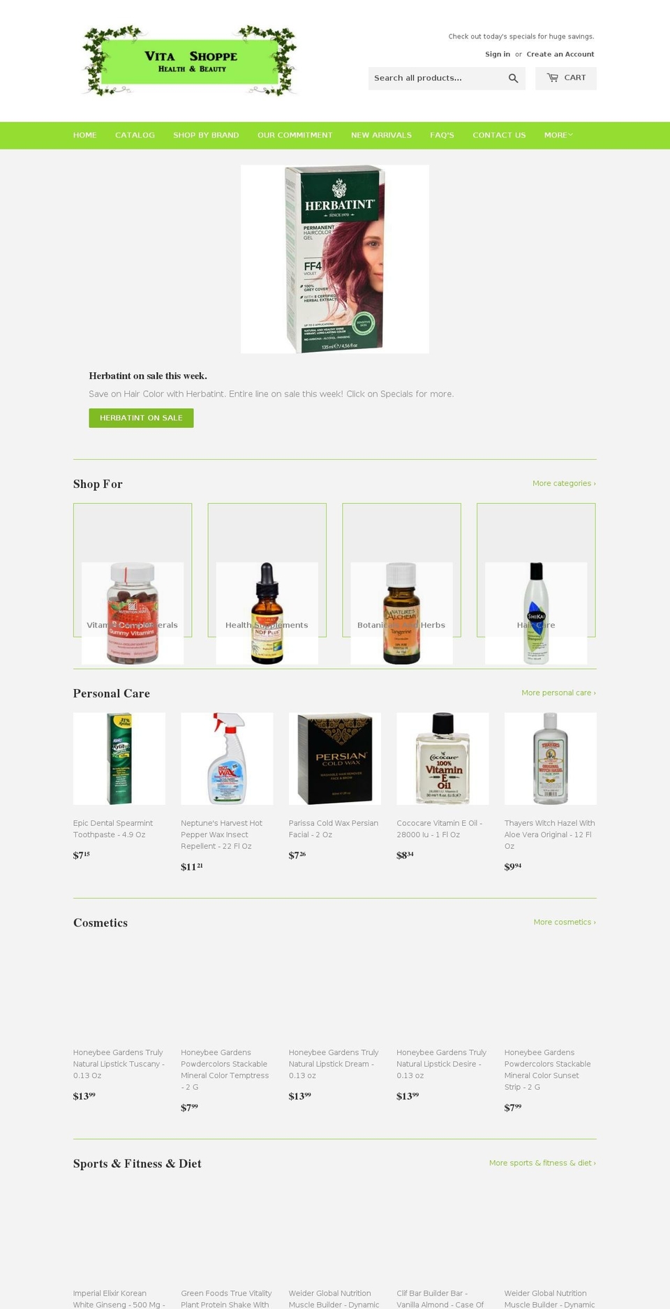 vita-shoppe.com shopify website screenshot