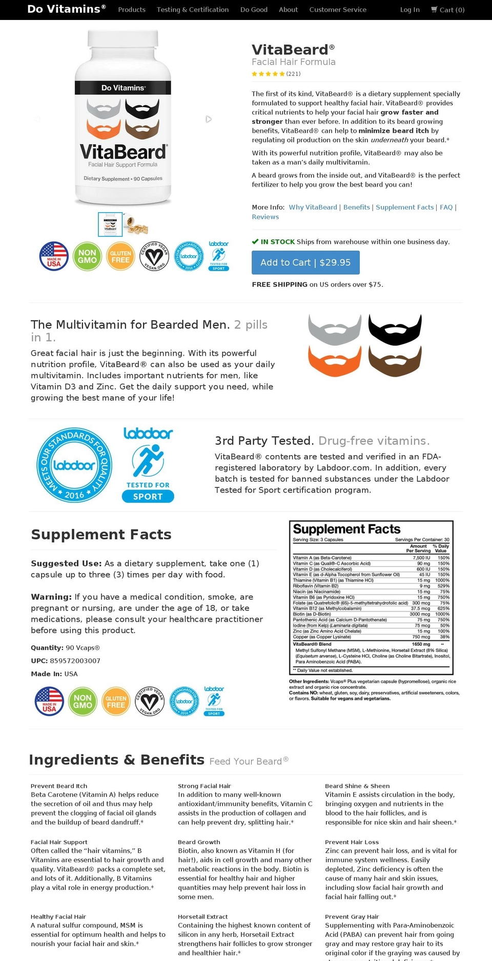 Do Vitamins 2.0 Shopify theme site example vitabeard.com