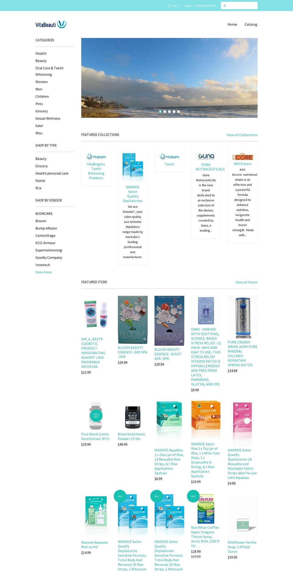 vitabeauti.com shopify website screenshot