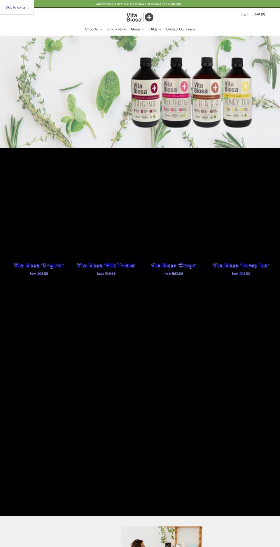 vitabiosa.ca shopify website screenshot