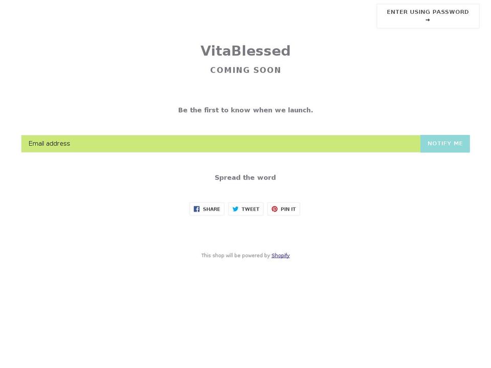 vitablessed.com shopify website screenshot