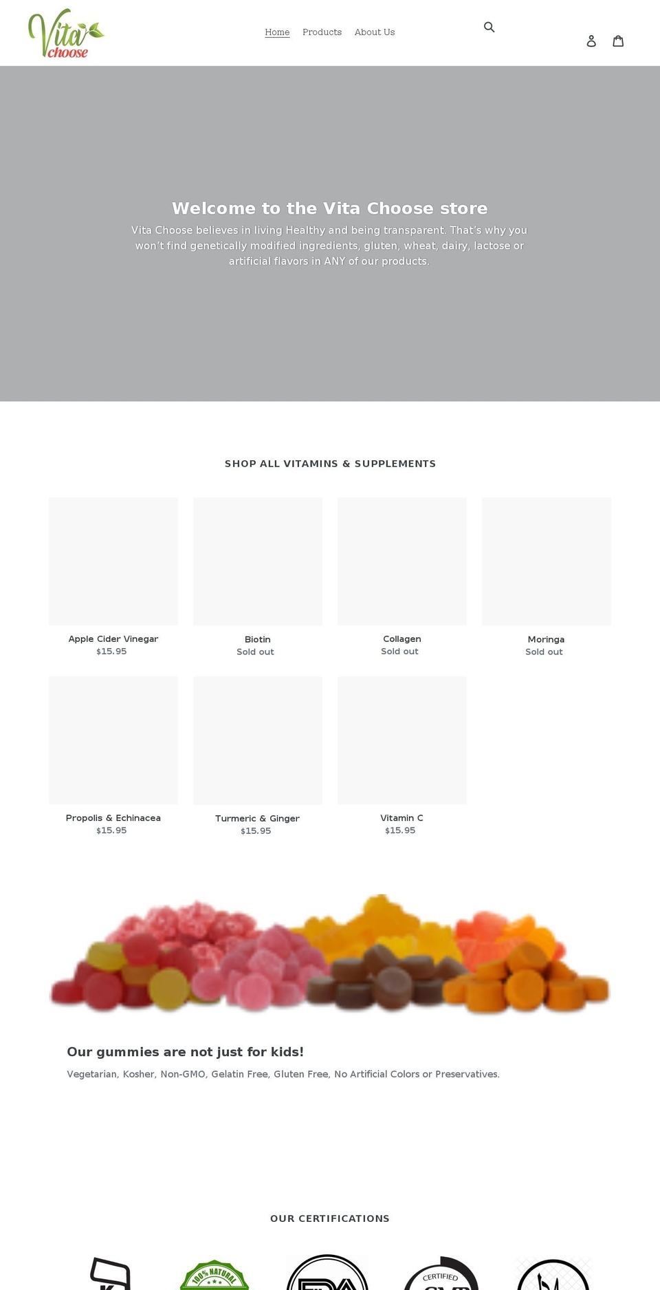 vitachoose.com shopify website screenshot