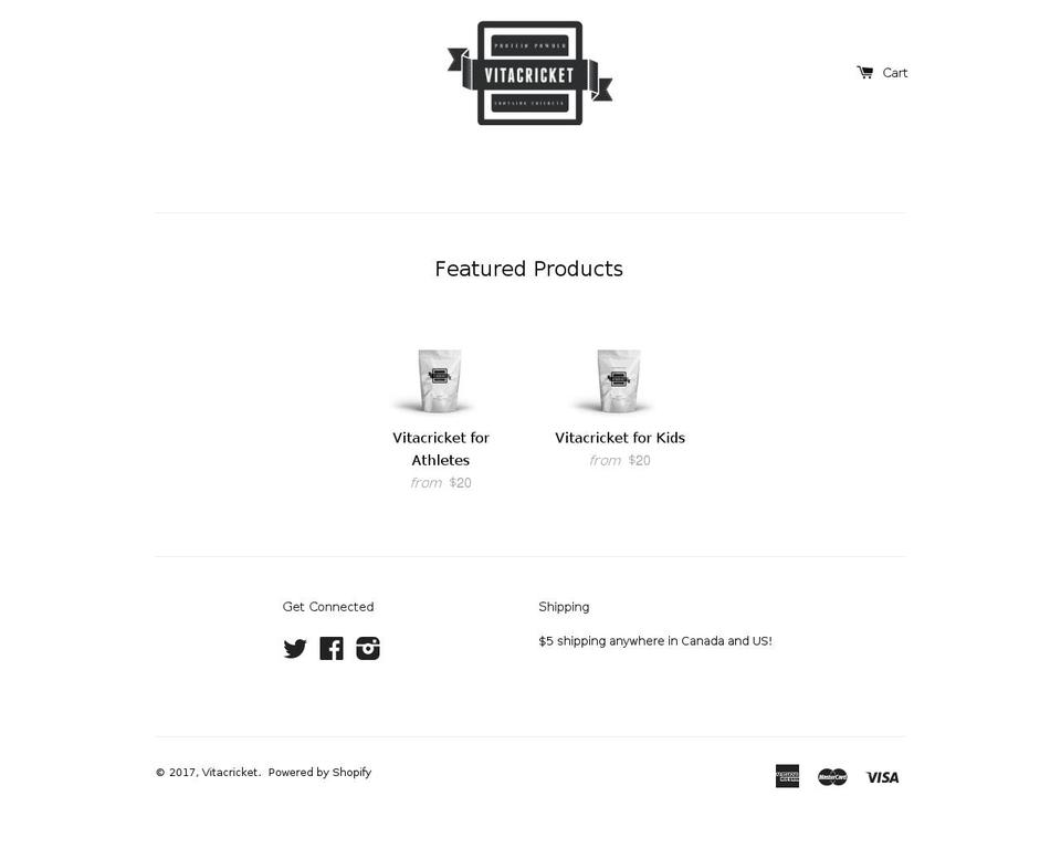 vitacricket.com shopify website screenshot