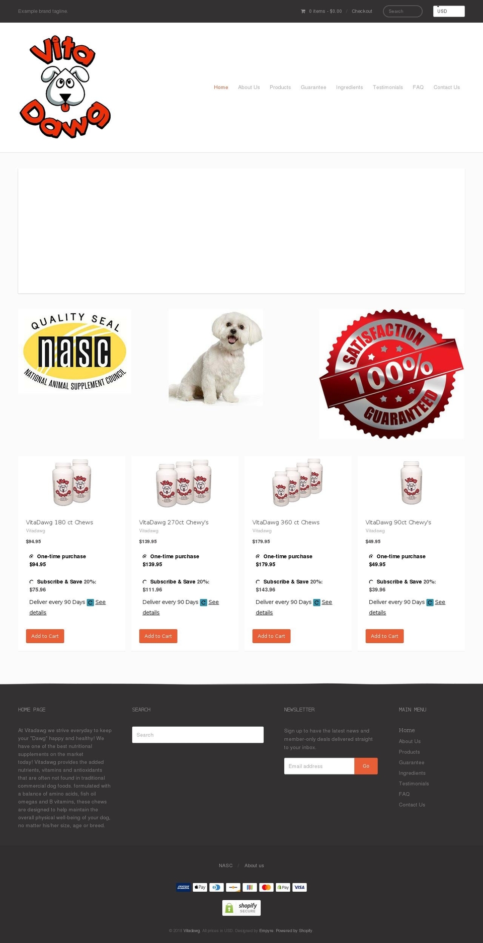 vitadawg.com — Shopify storefront screenshot