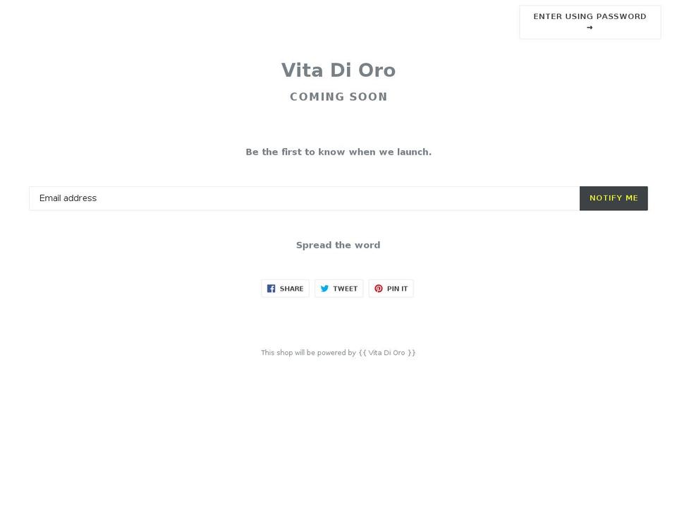 vitadioroboutique.com — Shopify storefront screenshot