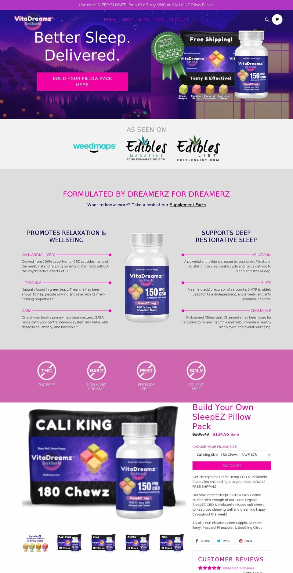 vitadreamz.com shopify website screenshot