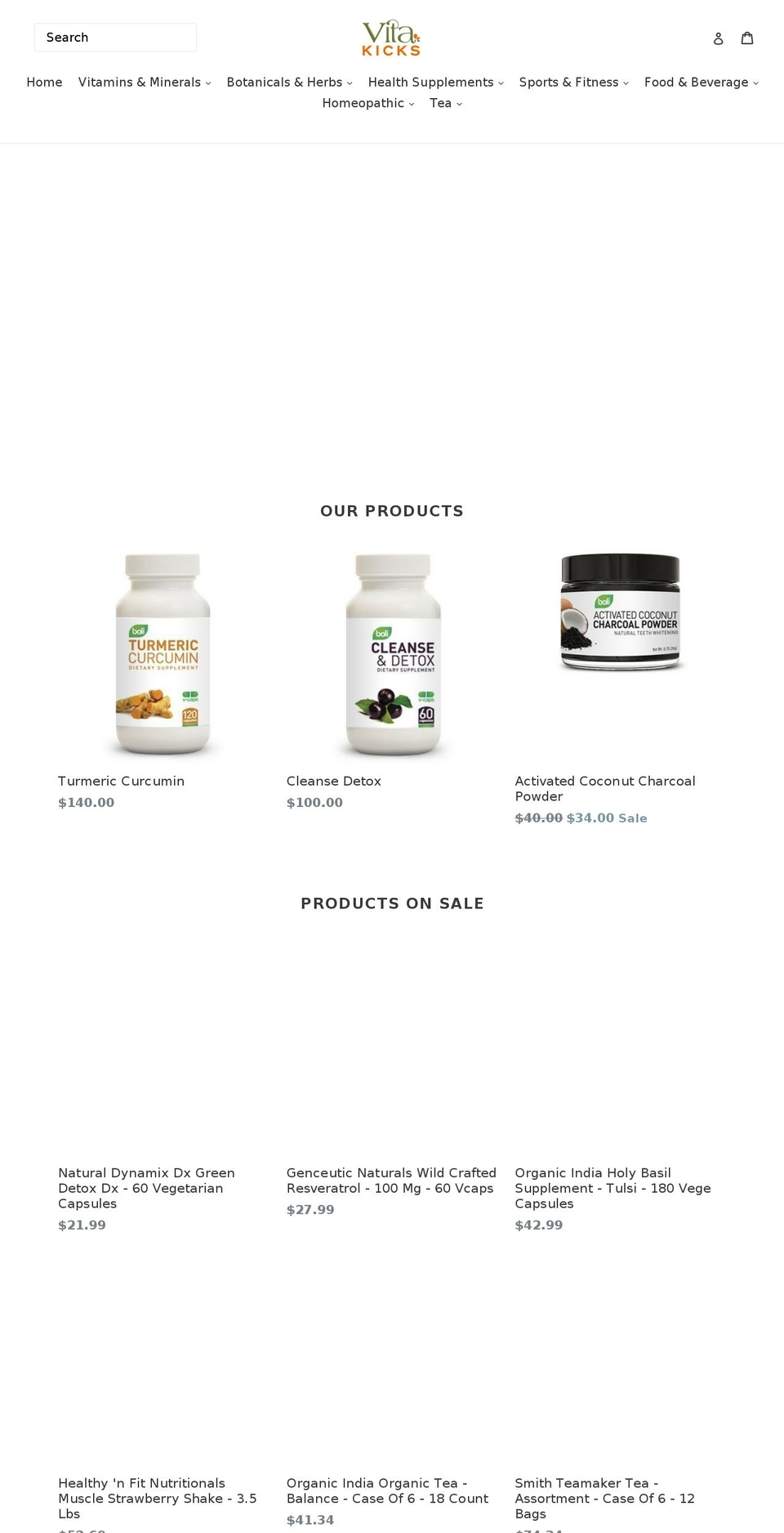vitakicks.com — Shopify storefront screenshot