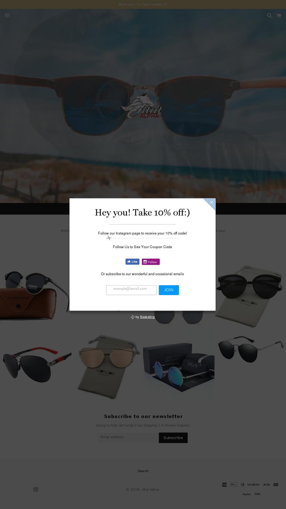 vitalalpha.com shopify website screenshot