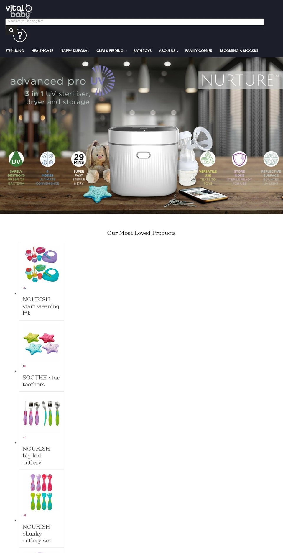 vitalbaby.ie shopify website screenshot