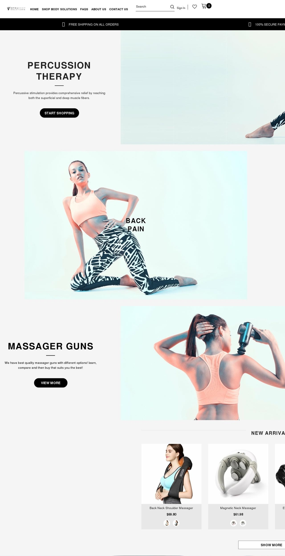 NEW DESIGN Shopify theme site example vitalbodysolutions.com