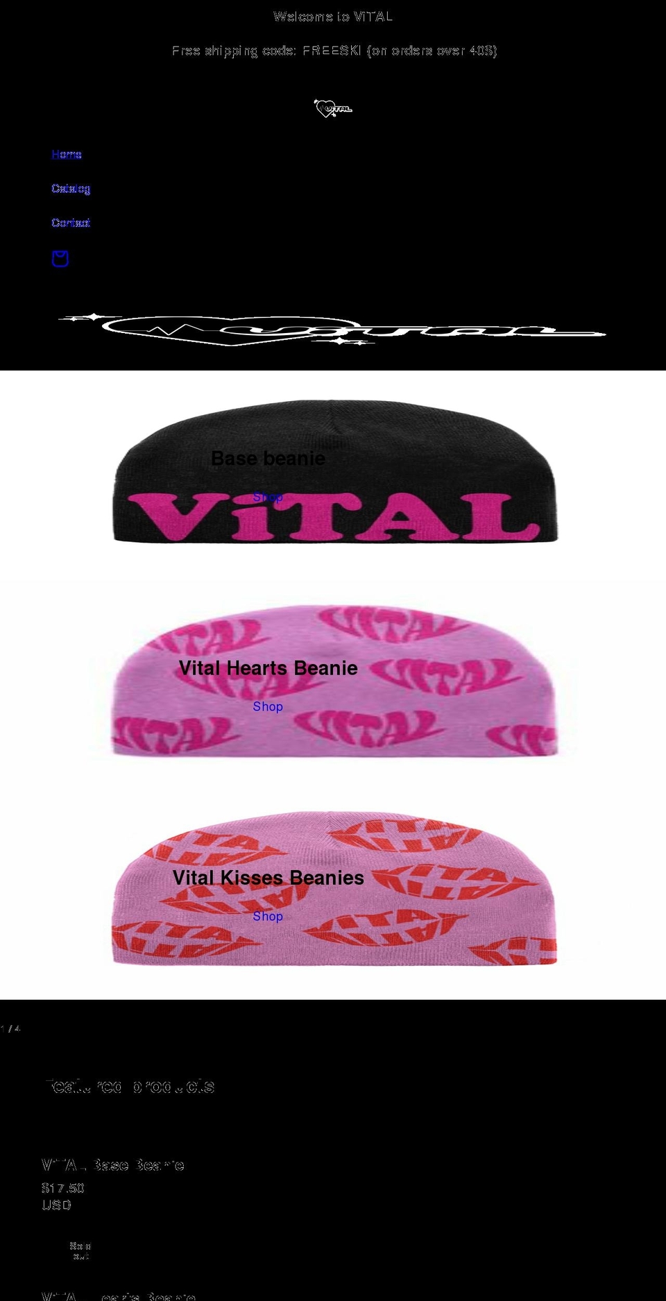 vitalbrand.org shopify website screenshot