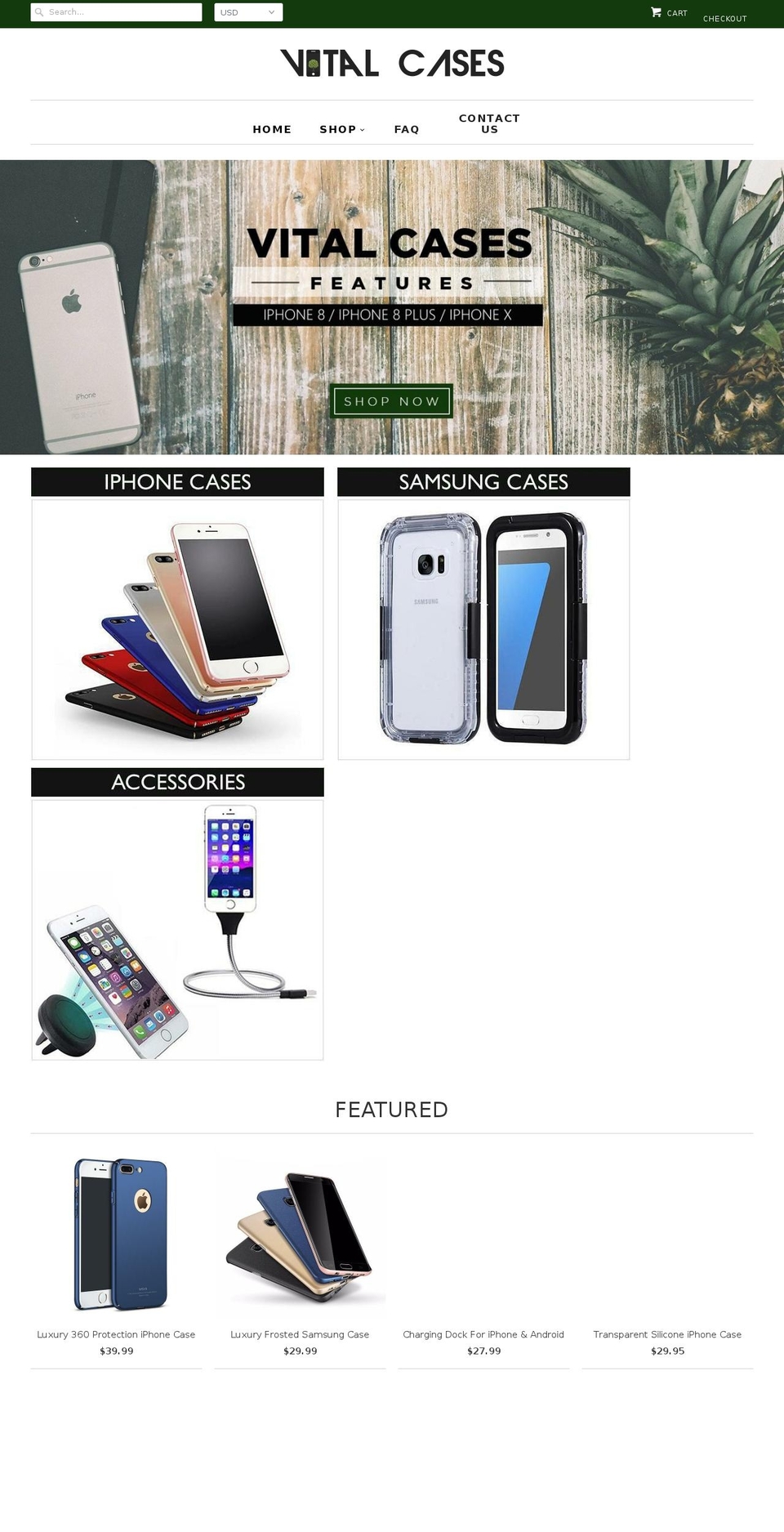 vitalcases.com — Shopify storefront screenshot